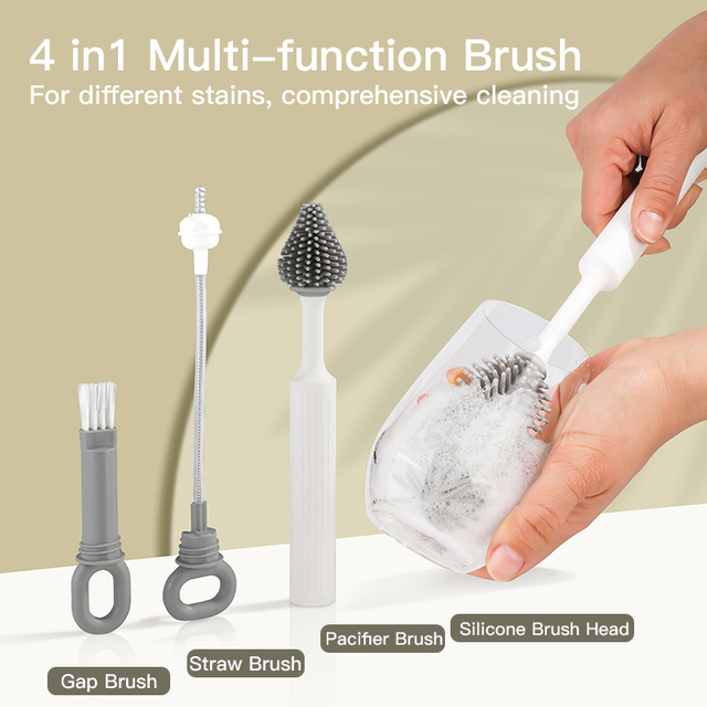 4 في 1 مجموعة فرشاة الزجاجة متعددة الأغراض
