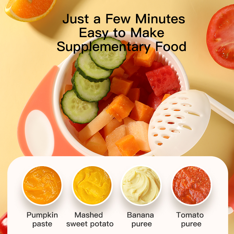 واحد دقيقة من طعام الأطفال محلي الصنع: وعاء طحن يدوي سهل للفواكه والخضار