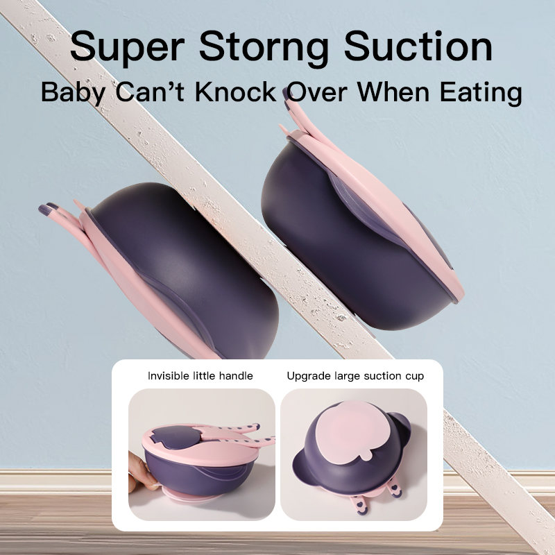 طبقة مزدوجة مقسمة وعاء طعام الأطفال - منع خلط النكهة - BPA Free PP