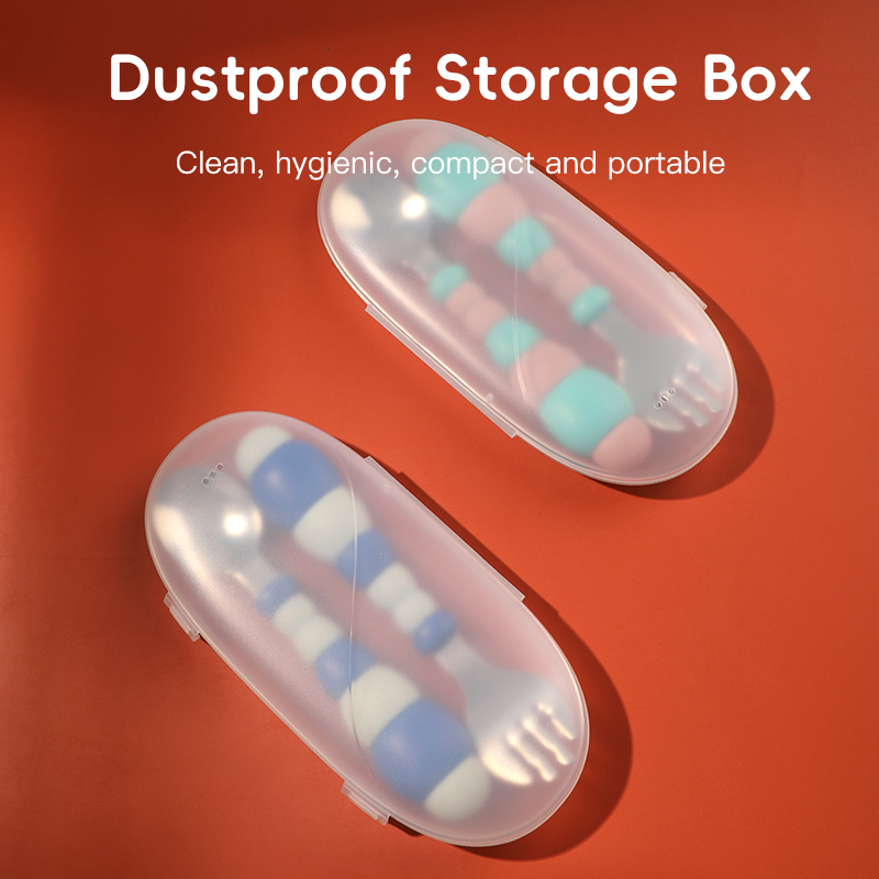 شوكة ملعقة صغيرة آمنة من البيئة مع مقبض منحني مضاد للانزلاق