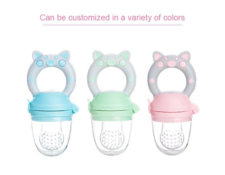 Silicone Baby Feeder Teether - تصميم خنزير لطيف للفواكه والخضروات | مصاصة طعام خالية من BPA
