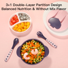 طبقة مزدوجة مقسمة وعاء طعام الأطفال - منع خلط النكهة - BPA Free PP
