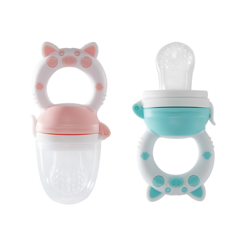 Silicone Baby Feeder Teether - تصميم خنزير لطيف للفواكه والخضروات | مصاصة طعام خالية من BPA