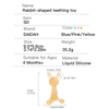 BEPBA -FREE RABBIT على شكل سيليكون على شكل سيليكون TETHER - لعبة تسنين آمنة وناعمة للرضع
