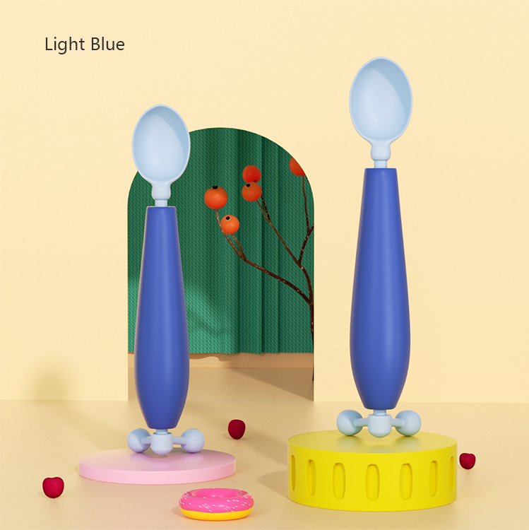 ملعقة الطفل المضادة للطفل-ملعقة سليكونية خالية من السيليكون خالية من BPA مع استشعار درجة الحرارة (6M+)