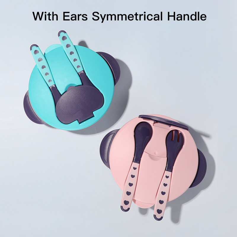 طبقة مزدوجة مقسمة وعاء طعام الأطفال - منع خلط النكهة - BPA Free PP