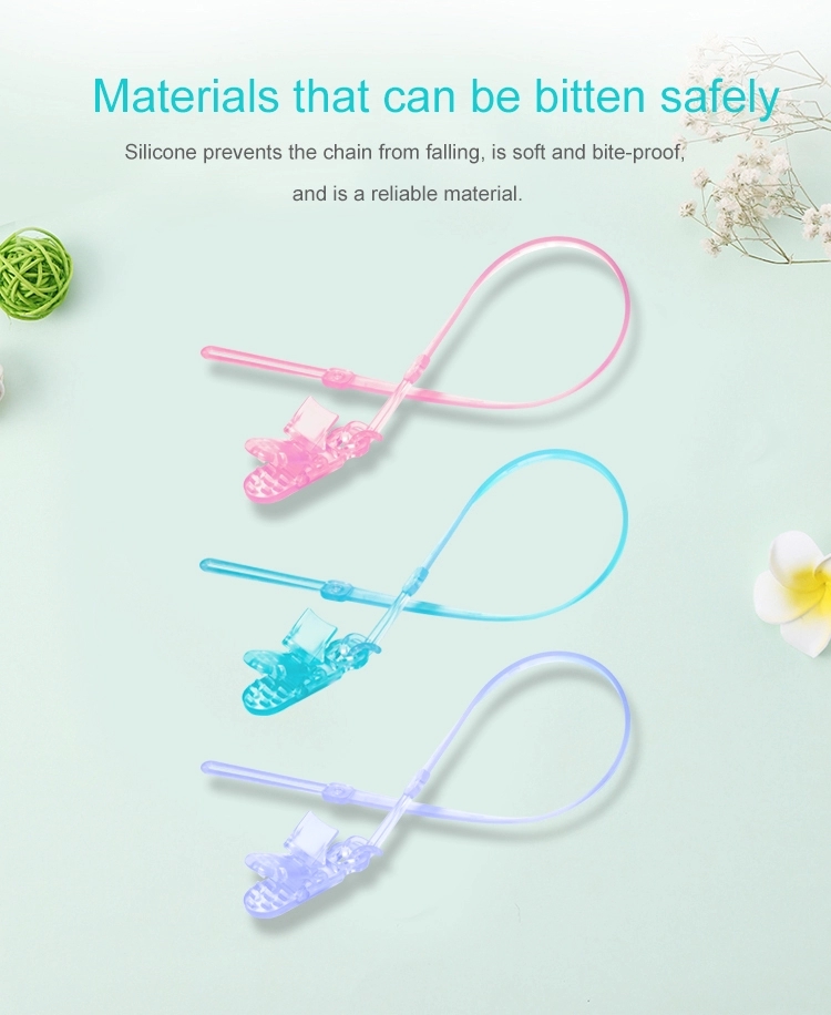 حامل مقطع مصاصة الطفل مع حبات السيليكون ومقطع التمساح-مقود مصاصة خالي