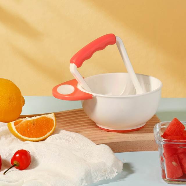 واحد دقيقة من طعام الأطفال محلي الصنع: وعاء طحن يدوي سهل للفواكه والخضار