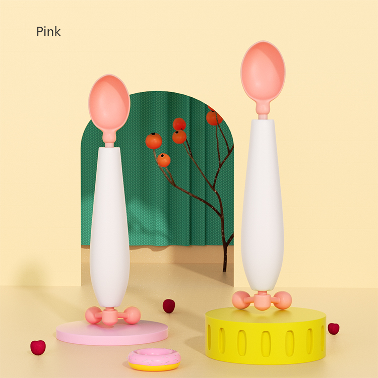 ملعقة الطفل المضادة للطفل-ملعقة سليكونية خالية من السيليكون خالية من BPA مع استشعار درجة الحرارة (6M+)