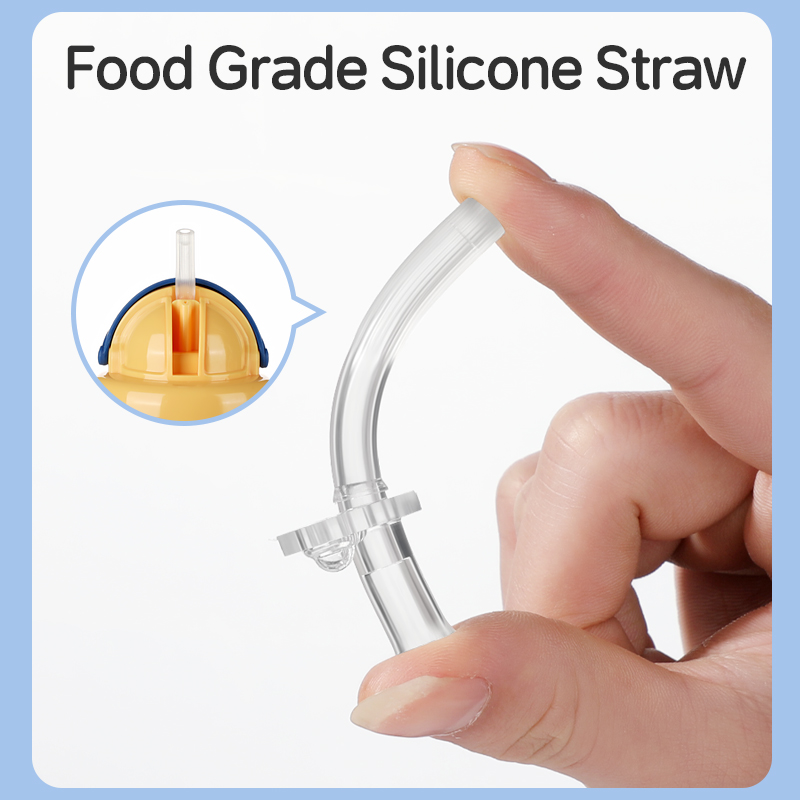 كوب طفل مقلوب غير مقاوم للتسرب مع قش السيليكون