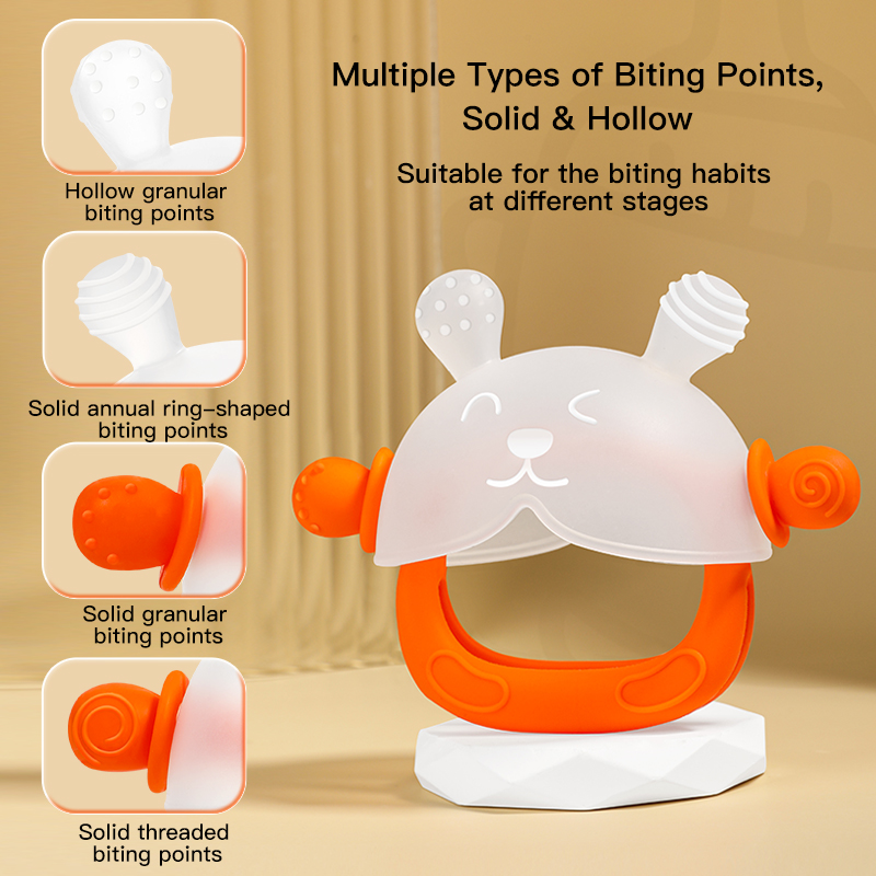 لطيف أرنب السيليكون teether للأطفال