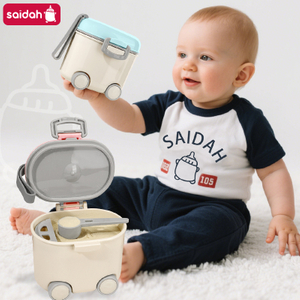 400 مل SAIDAH SD8128 نوع عجلات محمولة حاوية مسحوق الحليب كبيرة السعة مع مقبض