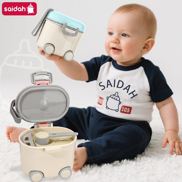 400 مل SAIDAH SD8128 نوع عجلات محمولة حاوية مسحوق الحليب كبيرة السعة مع مقبض