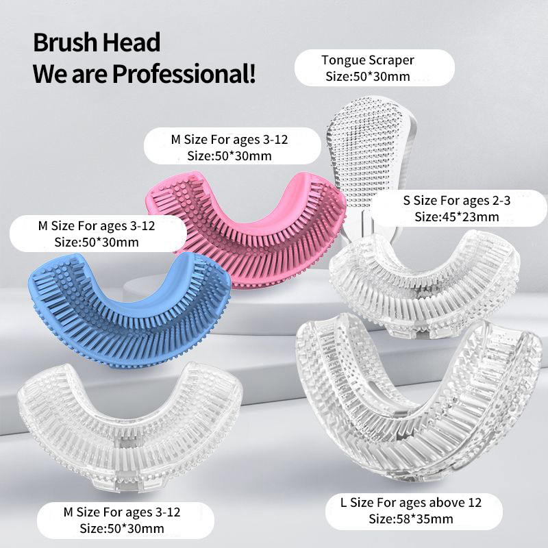 فرشاة أسنان على شكل حرف U للأطفال | 360 درجة تلقائي مع شعيرات السيليكون من الدرجة الغذائية | مجموعة التسنين والتدريب (1-3 سنوات)