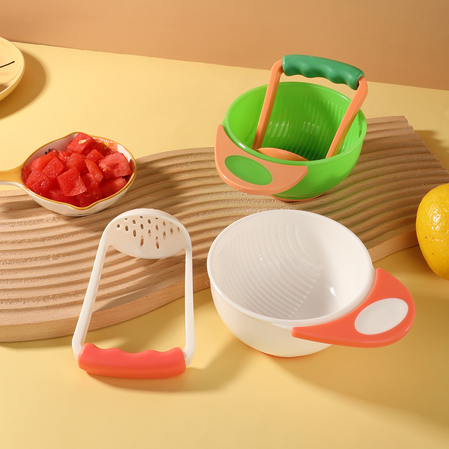 واحد دقيقة من طعام الأطفال محلي الصنع: وعاء طحن يدوي سهل للفواكه والخضار