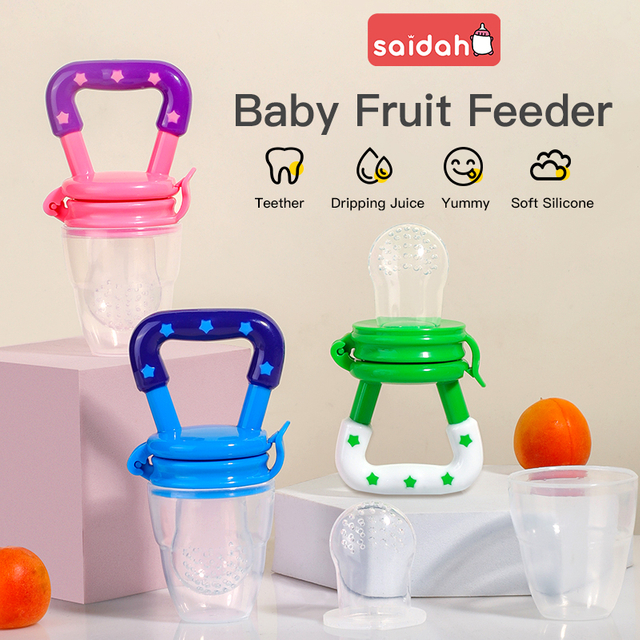 Star Silicone Baby Feeder & Teether - BPA Fruit Fruit Packifier for Bearging Leaff + Soft Pheming Tuy