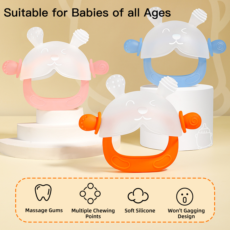 لطيف أرنب السيليكون teether للأطفال