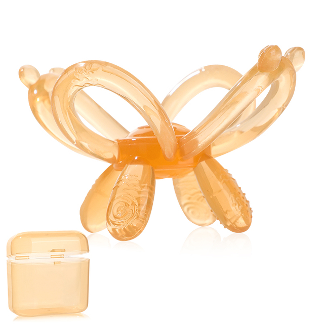 كرة التسنين اللطيفة الطبيعية - لعبة حسية لتخفيف الرضع