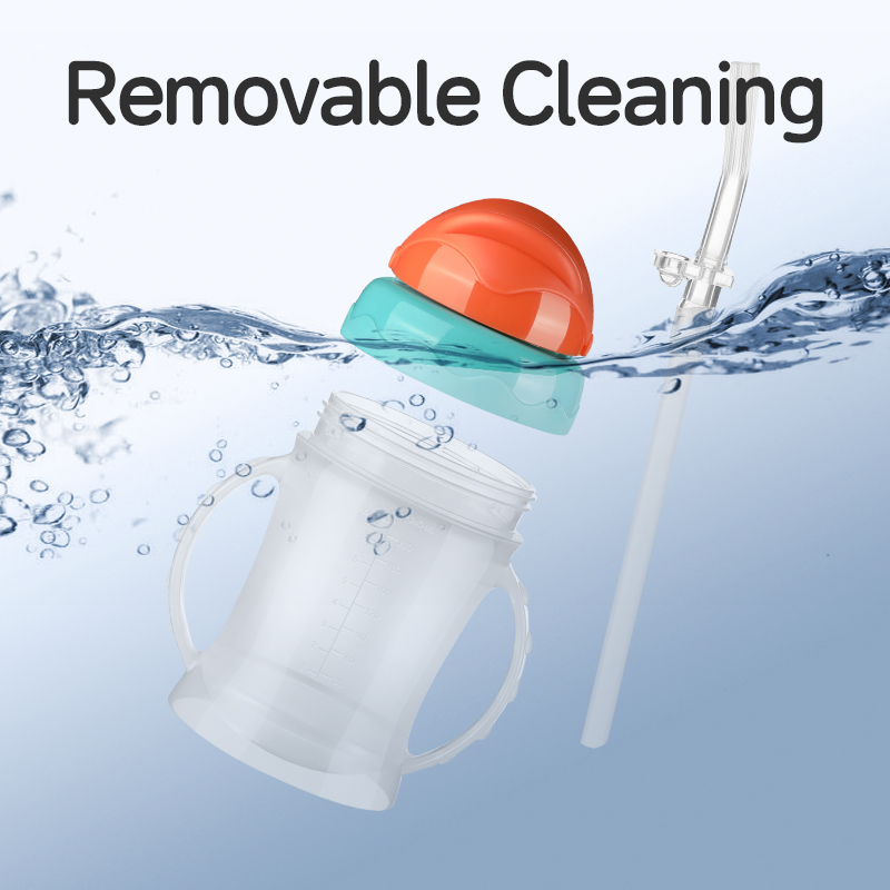 كوب طفل مقلوب غير مقاوم للتسرب مع قش السيليكون