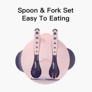 طبقة مزدوجة مقسمة وعاء طعام الأطفال - منع خلط النكهة - BPA Free PP