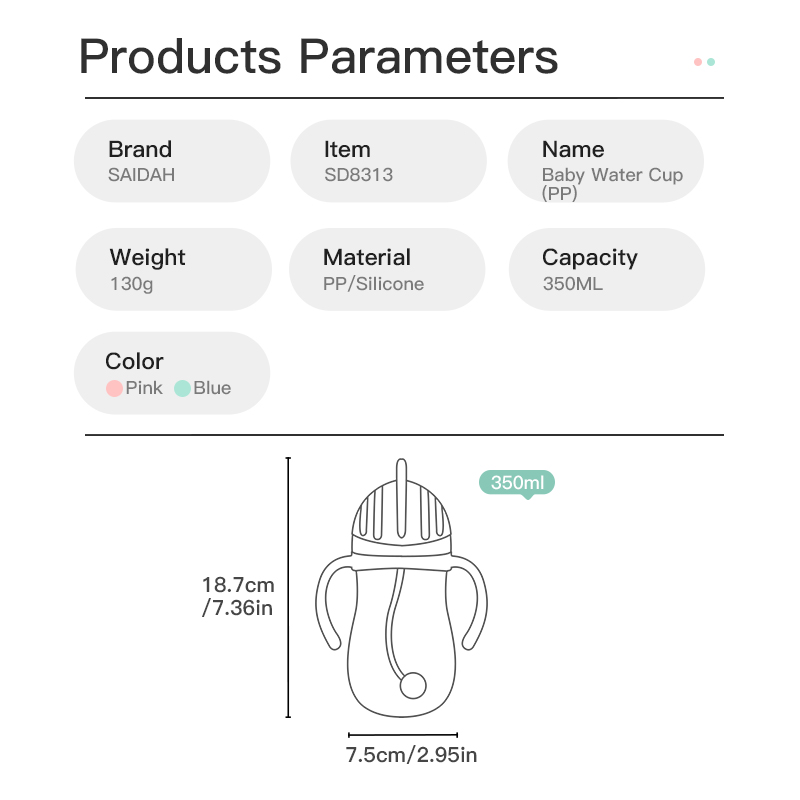 كأس تدريب للأطفال خالية من BPA الصديقة مع صمام مضاد لـ Choke